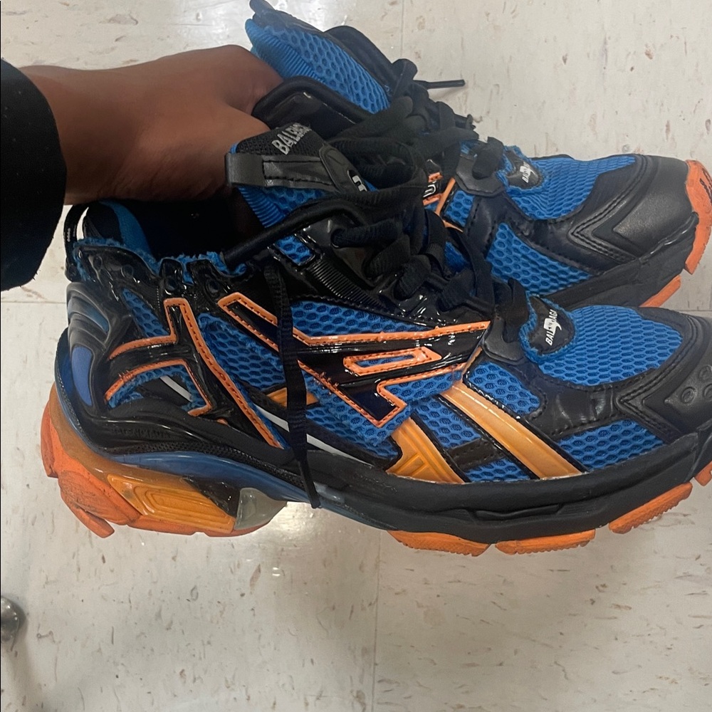 Balenciaga Men's Athletic Shoes in Blue and Orange